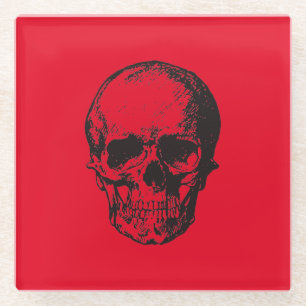 Skull Red Pop Art Glasuntersetzer