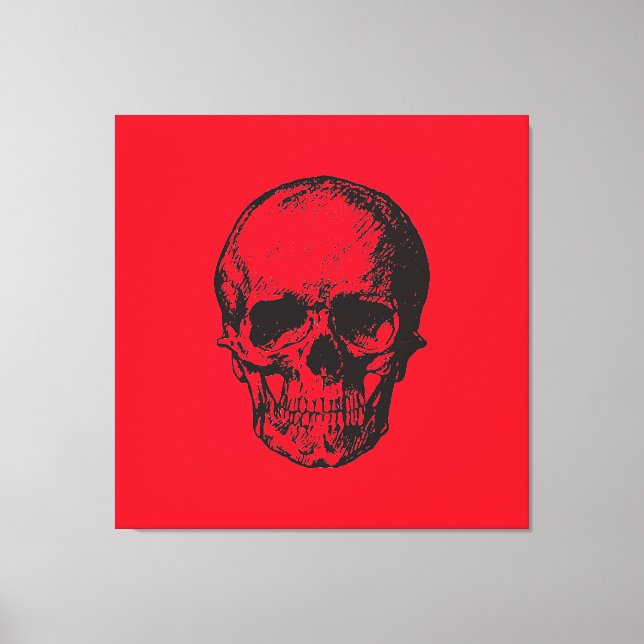 Skull Red Pop Art Leinwanddruck (Vorderseite)