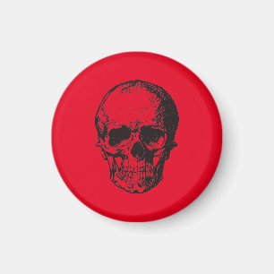 Skull Red Pop Art Magnet