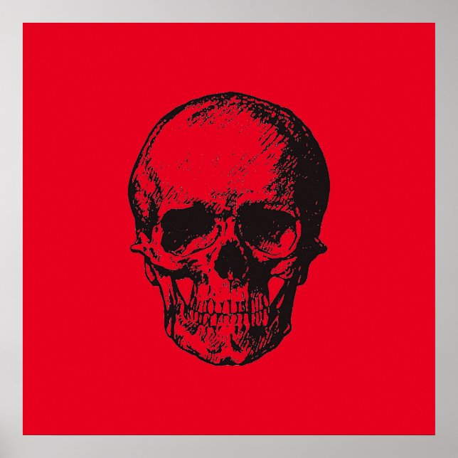 Skull Red Pop Art Poster (Vorne)