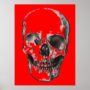 Skull Red Pop Art Poster