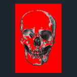 Skull Red Pop Art Poster<br><div class="desc">Fantasy Art Skeleton Poster Print - Black & White Metal Punk Rock Uni Pop Art</div>