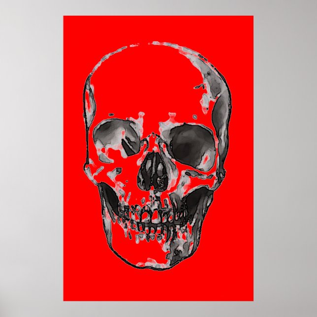 Skull Red Pop Art Poster (Vorne)