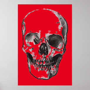 Skull Red Pop Art Poster