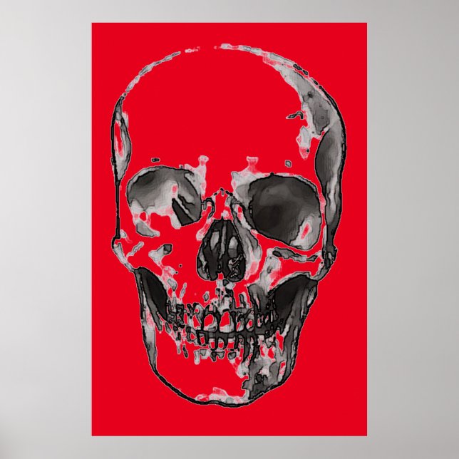 Skull Red Pop Art Poster (Vorne)