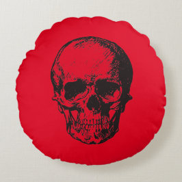 Skull Red Pop Art Rundes Kissen