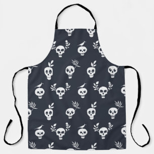 Skull regelmäßiges Polka-Punktmuster mit Pflanze Schürze