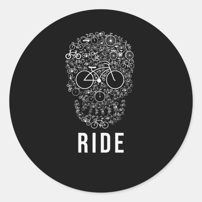 Skull Ride Runder Aufkleber (Vorderseite)