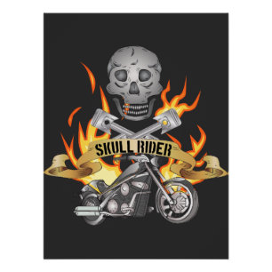 Skull Rider Motorrad-Community-Schild Poster