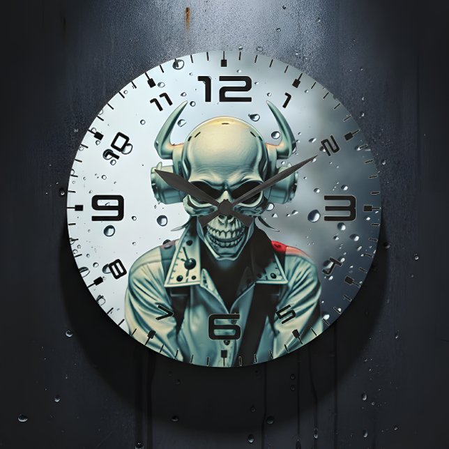 Skull Rider Synth-Punk Wall Clock Große Wanduhr (Von Creator hochgeladen)