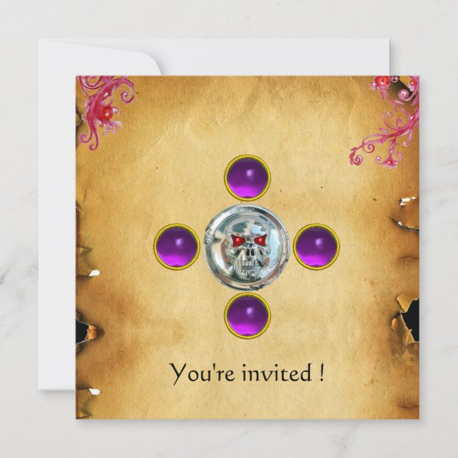 SKULL RIDERS amethyst Einladung (Vorderseite)
