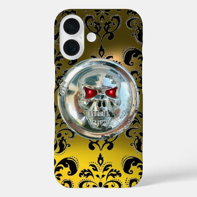 SKULL RIDERS DAMASK GEM Yellow TOPAZ Case-Mate iPhone Hülle (Rückseite)