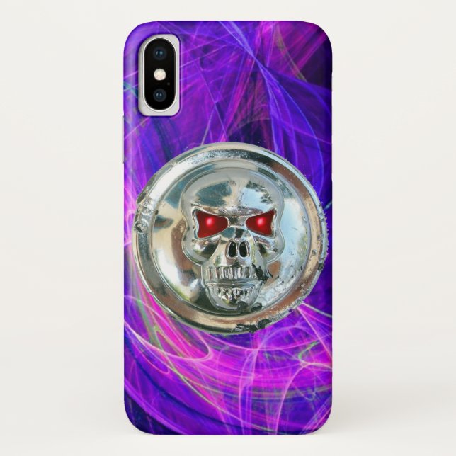 SKULL RIDERS Pink Blue Lila Fraktal Wirbel Case-Mate iPhone Hülle (Rückseite)