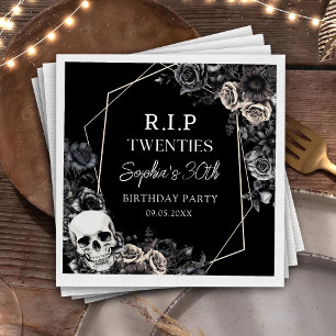 Skull Rip 20s Floral 30. Geburtstag Party Napkins Serviette