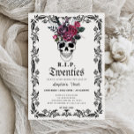 Skull RIP 20s Tod meiner Jugend 30. Geburtstag Einladung<br><div class="desc">Mit unserer 30. Geburtstagseinladung "RIP 20er Tode für meine Jugend" verschmelzen Sie die edgy Atmosphäre. Dieses einzigartige Design fügt Ihrer Meilensteinzeit eine Touch Rock and Roll hinzu, um sich von den rauschenden 20er Jahren zu verabschieden. Diese Einladung, die für eine personalisierte Touch individuell gestaltet werden kann, Set die Bühne für...</div>