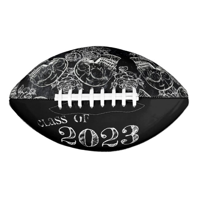 Skull Rose Chalk | Funky Gothic Grunge Abschluss Football (Vorderseite)