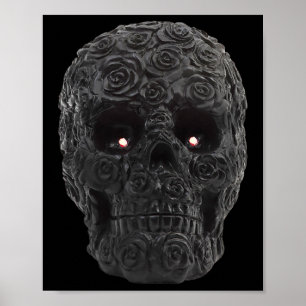 Skull Rose Gothic Floral Halloween Kostümskelett Poster