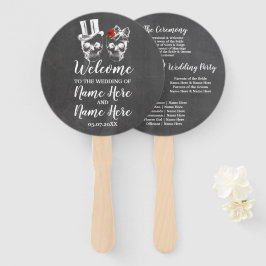 Skull Rose Hochzeitsprogramm Halloween Red Fächer