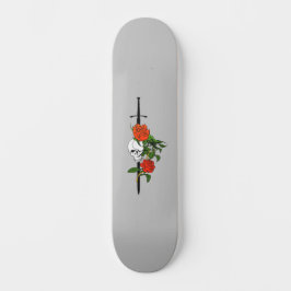 Skull-Rose und Schwert-Skateboard-Deck Skateboard