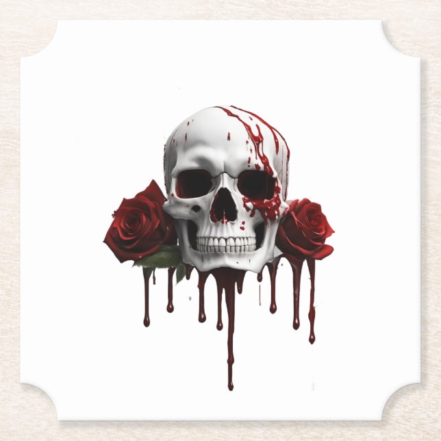 SKULL & ROSE UNTERSETZER (Vorderseite)