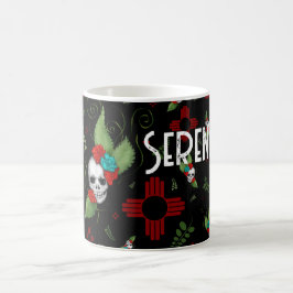 Skull Rose Zia Sun Greenerity Black New Mexico Kaffeetasse