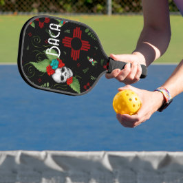 Skull Rose Zia Sun Greenerity Black New Mexico Pickleball Schläger