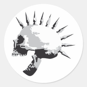 skull runder aufkleber