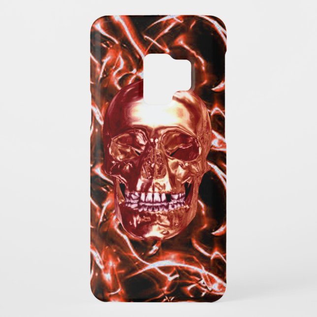 Skull Samsung Galaxy Case mit Electric Red Chrome (Rückseite)
