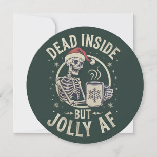 Skull Santa Dead Inside Christmas Vintag Jolly Af Feiertagskarte