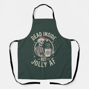 Skull Santa Dead Inside Christmas Vintag Jolly Af Schürze