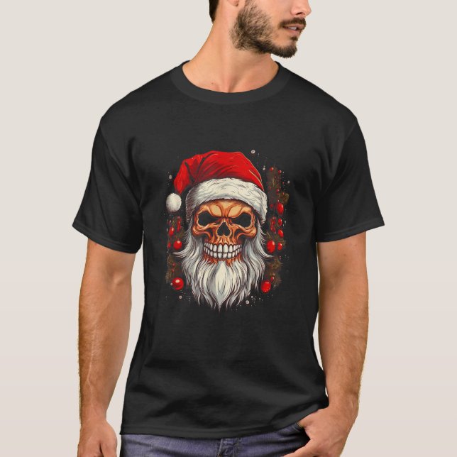 Skull Santa Skull Santa Claus North Pole CEO T-Shirt (Vorderseite)