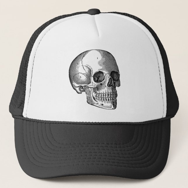 Skull - Schwarz Truckerkappe (Vorderseite)