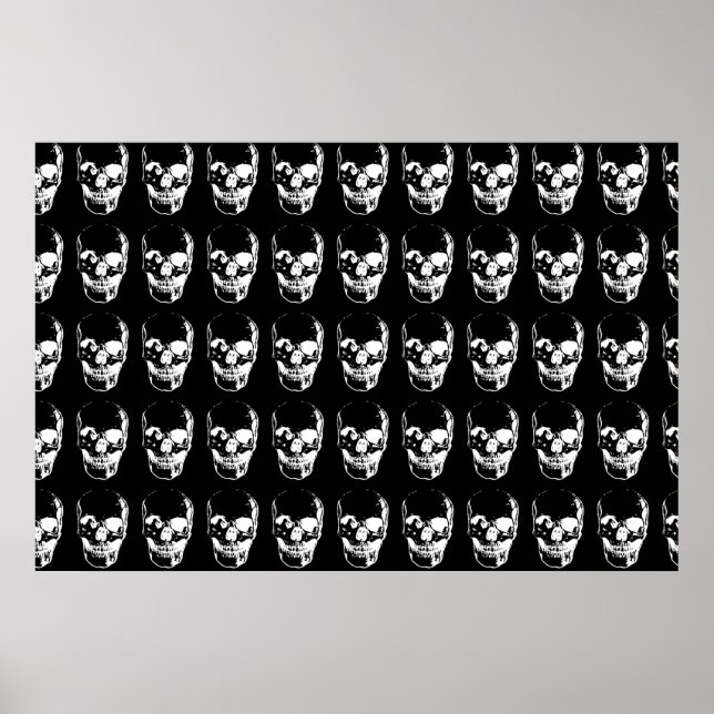 Skull - Schwarz & Weiß Poster (Vorne)
