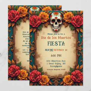 💀 🎉 Skull & Scrolls, die Día de Muertos Einladung