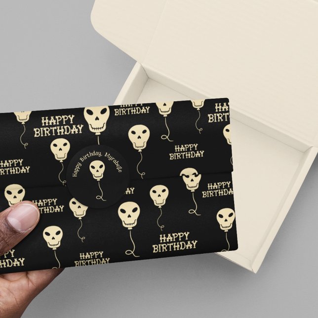 Skull Shaped Balloons Goth Happy Birthday Seidenpapier (Von Creator hochgeladen)