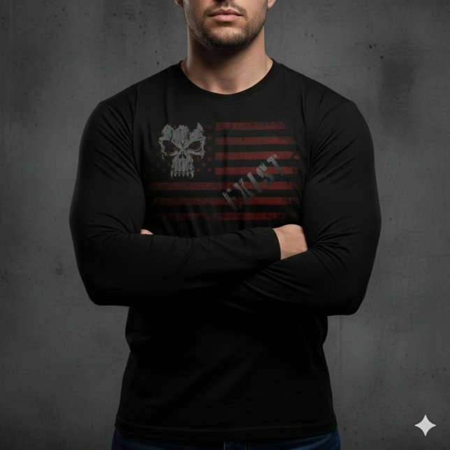 Skull Shirt | Distressed Flag Tee | Patriotic Tee (Von Creator hochgeladen)