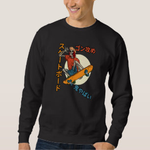 Skull Skateboarding Skelett Japanischer Skater Sla Sweatshirt