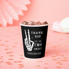 Skull Skeleton Bad to the Bone 2nd Birthday Pappbecher