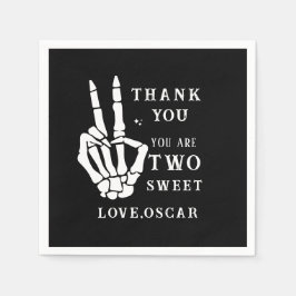 Skull Skeleton Bad to the Bone 2nd Birthday Serviette