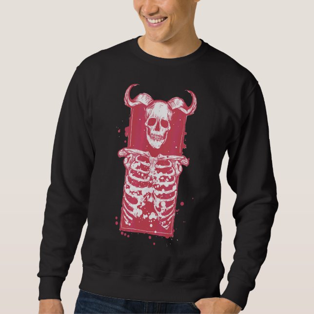 Skull Skeleton Gotische Kunst Sweatshirt (Vorderseite)