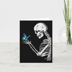 Skull Skeleton Retro Halloween Karte