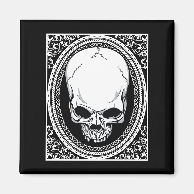 Skull ~ Skeleton Skulls Gothic Black Magnet (Vorne)