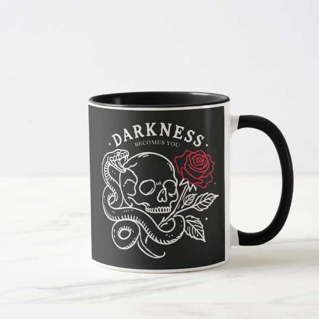 Skull Snake Rose Tasse (Rechts)