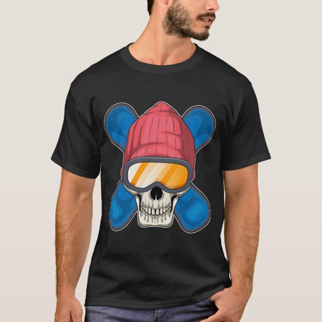 Skull Snowboard Wintersport T-Shirt (Vorderseite)