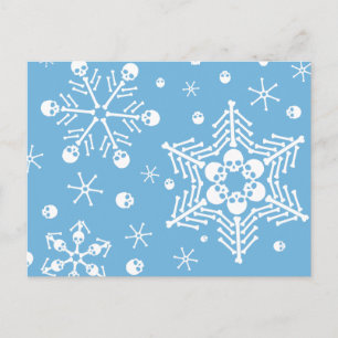Skull Snowflakes Postkarte