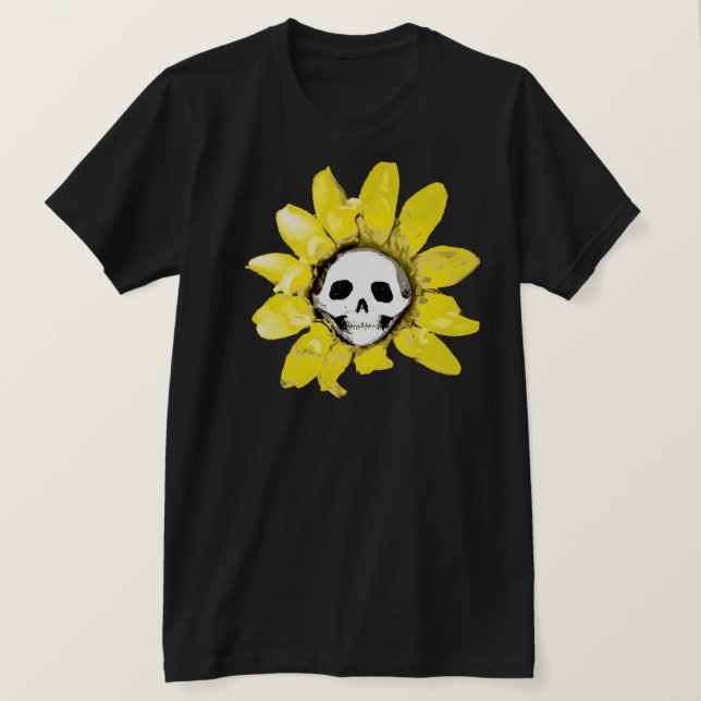 Skull Sonnenblumen Print - Alle Stile Männer/Fraue T-Shirt (Design vorne)