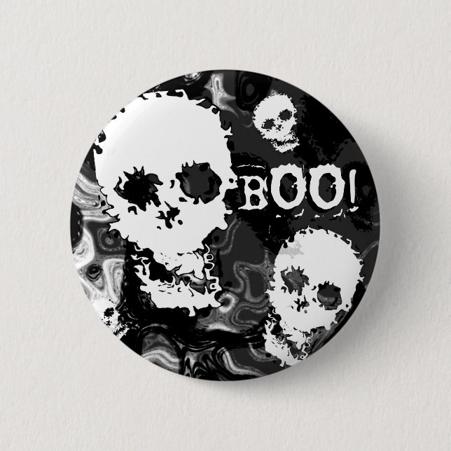Skull Specters B&W 'Boo' Taste! Button (Vorderseite)