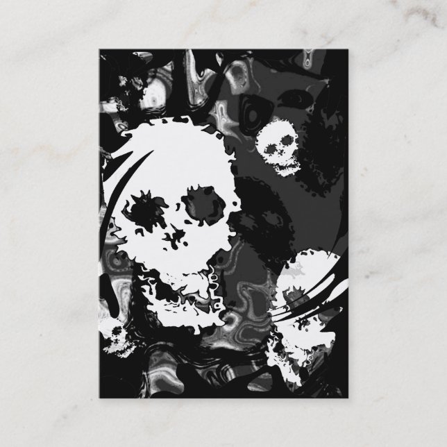 Skull Specters B & W Visitenkarte schwarzer Chubby (Vorderseite)