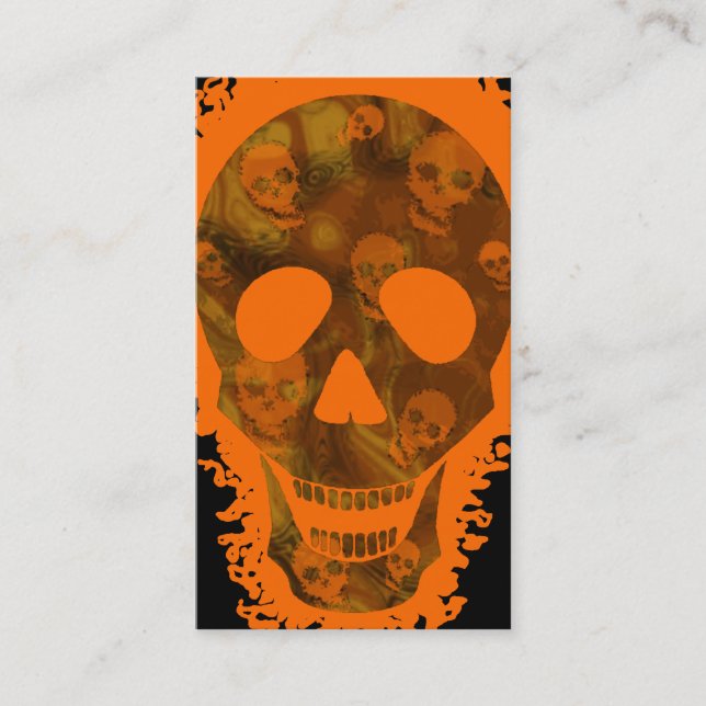 Skull Specters Big Skull Orange vertikale Orange Visitenkarte (Vorderseite)