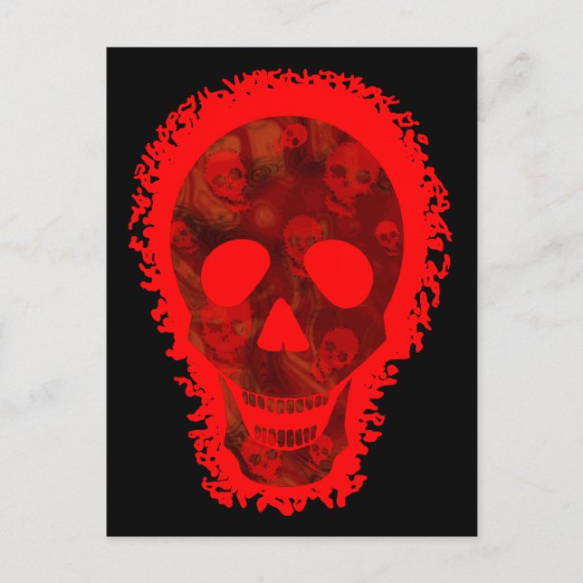 Skull Specters Big Skull Rote Postkarte (Vorderseite)